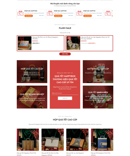 Giao diện web quà Tết 2023 đẹp rực rỡ