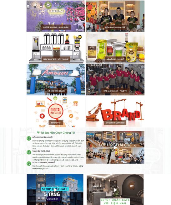 Trang web về học viện cà phê đẹp