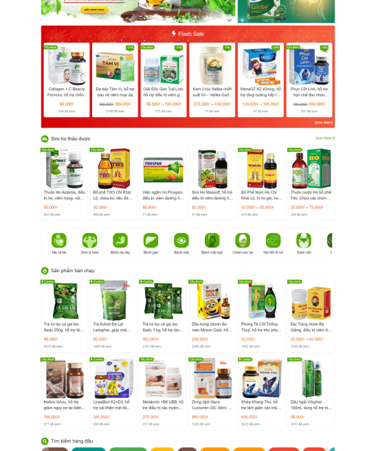 Trang web nhà thuốc show sản phẩm đẹp