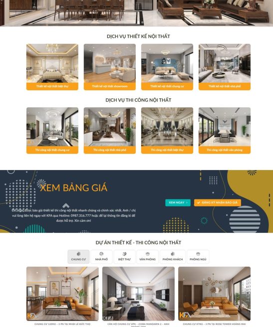 Thiết Kế web thiết kế, thi công nội thất trọn gói