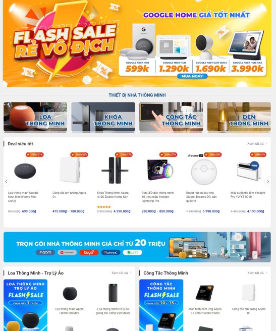 Thiết kế website dịch vụ nhà thông minh