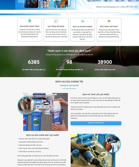 Thiết kế website dịch vụ sửa chữa máy lọc nước