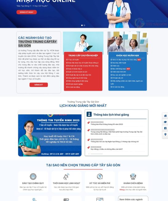 Trang web tuyển sinh trường trung cấp Tây Sài Gòn