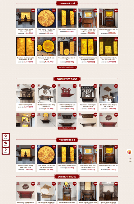 Website thiết kế nội thất phòng thờ và bán bàn thờ gia tiên đẹp
