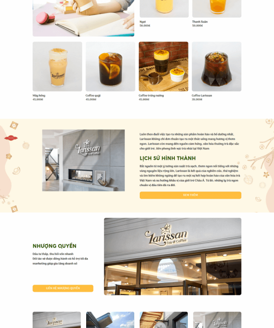 Giao diện website trà sữa được yêu thích