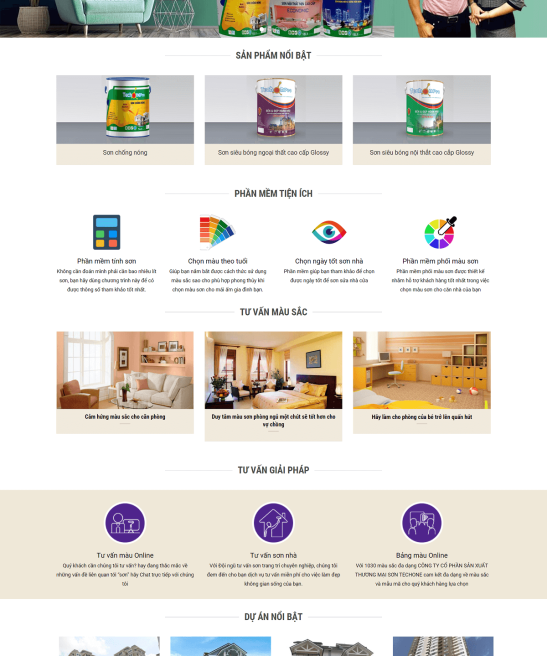 Trang web sơn công nghệ cao trình bày đẹp