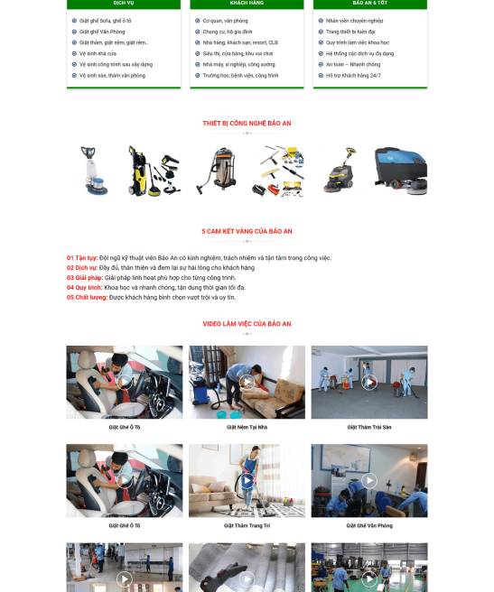 Trang web về dịch vụ vệ sinh công nghiệp chuyên nghiệp