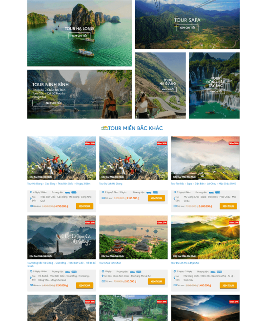 Giao diện web du lịch chuyên nghiệp chuẩn Seo