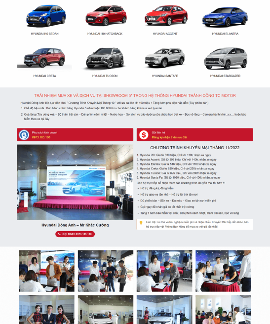 Giao diện web ô tô Hyundai chuyên nghiệp đẹp mắt
