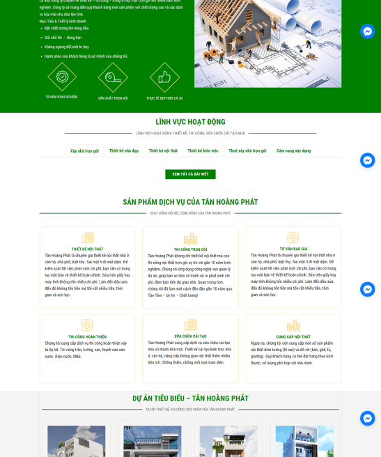 Mẫu giao diện công ty xây dựng nhà trọn gói chất lượng
