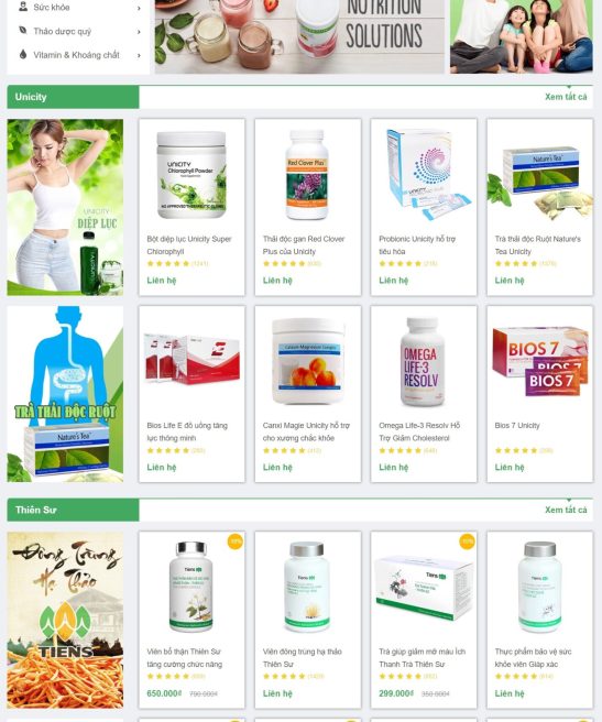 Giao diện website thực phẩm siêu thị chuẩn seo, giao diện đẹp