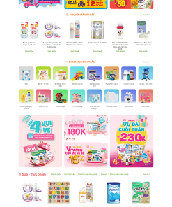 Trang web siêu thị đồ mẹ và bé đẹp ấn tượng và hút khách