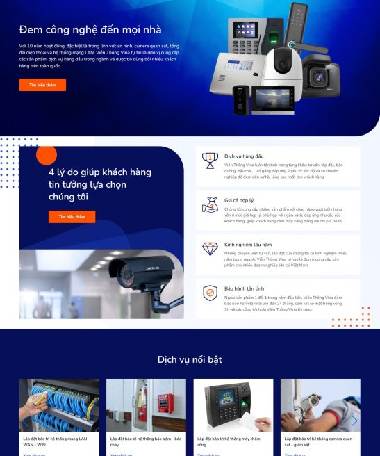 Trang web dịch vụ viễn thông chuẩn SEO giao diện đẹp