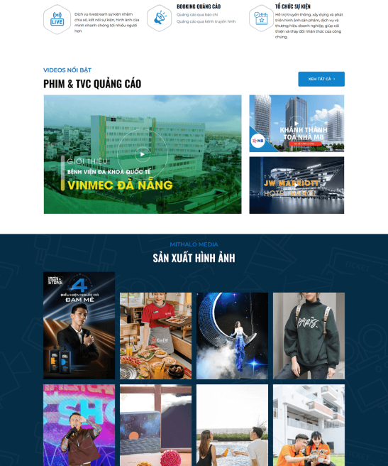 Giao diện web quảng cáo truyền thông chất lượng uy tín