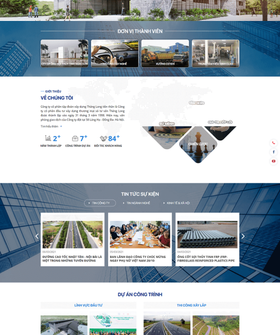 Giao diện web giới thiệu công ty hiện đại chuyên nghiệp