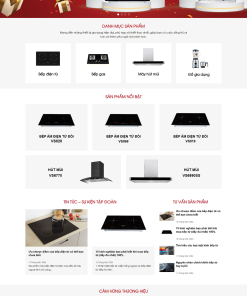 Giao diện website thiết bị nhà bếp cao cấp hiện đại