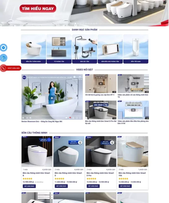 Trang web về thiết bị vệ sinh, phụ kiện nhà tắm đẹp mắt