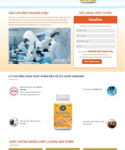 Giao diện website về thực phẩm bảo vệ sức khỏe