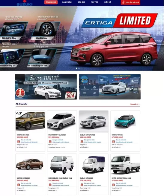 Thiết kế web bán xe ô tô chuyên nghiệp, giao diện đẹp mắt