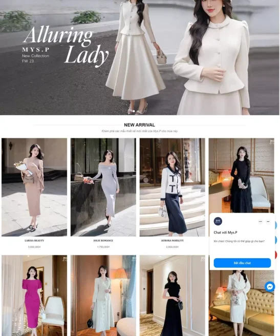 Giao diện web thời trang nữ đẹp thu hút