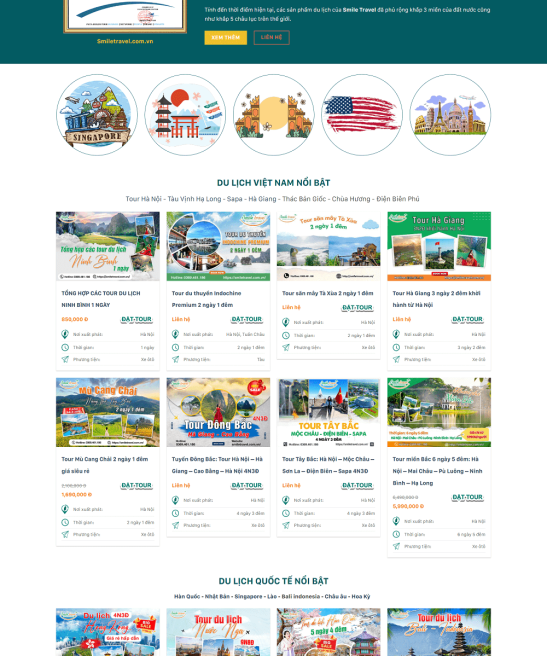 Thiết kế website du lịch giao diện đẹp và ấn tượng