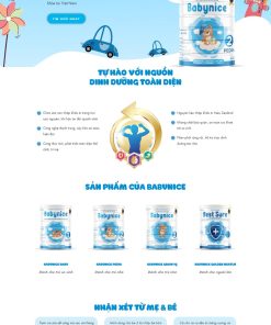 Thiết kế website bán sữa dinh dưỡng giao diện đẹp mắt, hài hòa