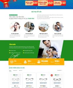 Thiết kế website bán kính cận, kính mắt thời trang