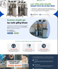Mẫu website xử lý nước, lọc nước sinh hoạt giao diện đẹp