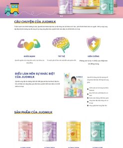 Giao diện website bán sữa bột thiết kế phong cách hiện đại