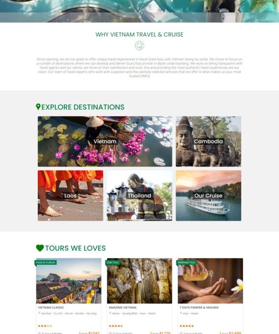 Thiết kế website tour du lịch đẹp thu hút khách hàng