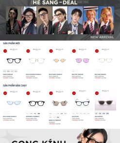 Mẫu giao diện website bán kính cận, mắt kính đẹp