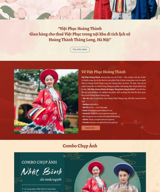 Thiết kế website cho thuê trang phục áo dài, áo cưới