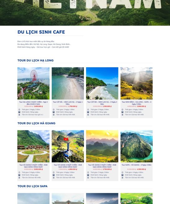 Thiết kế website du lịch chuyên nghiệp độc đáo, thu hút khách hàng