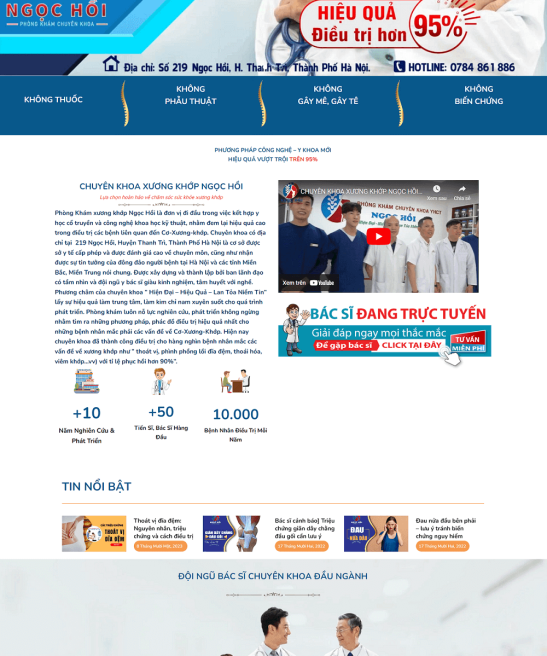 Giao diện website phòng khám chuyên khoa chuyên nghiệp