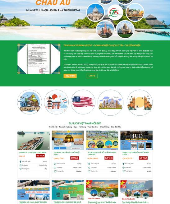 Thiết kế website du lịch lữ hành chuyên nghiệp, thu hút