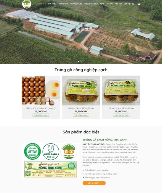 Mẫu giao diện webstie bán hàng nông sản đẹp