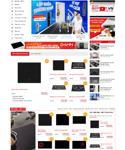 Giao diện web thiết bị nhà bếp trình bày đẹp