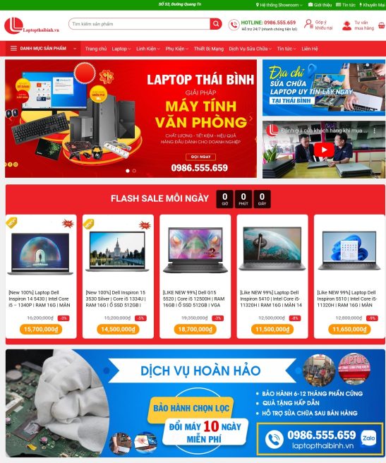 Thiết kế web bán máy tính, laptop, linh phụ kiện