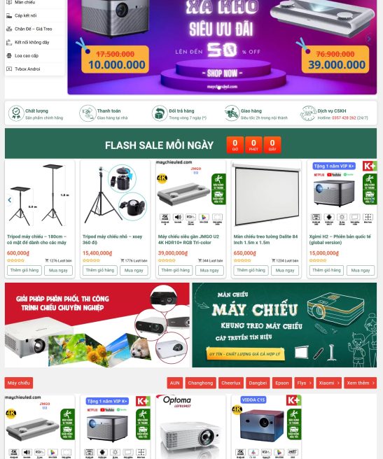 Thiết kế website bán máy chiếu giao diện đẹp