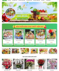 Mẫu thiết kế web bán hàng hoa quả, trái cây  sạch
