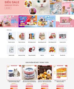 Thiết kế website bán phụ kiện, thức ăn thú cưng