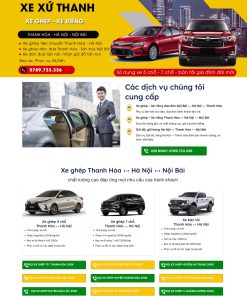 Giao diện website cung cấp dịch vụ xe ghép – xe du lịch