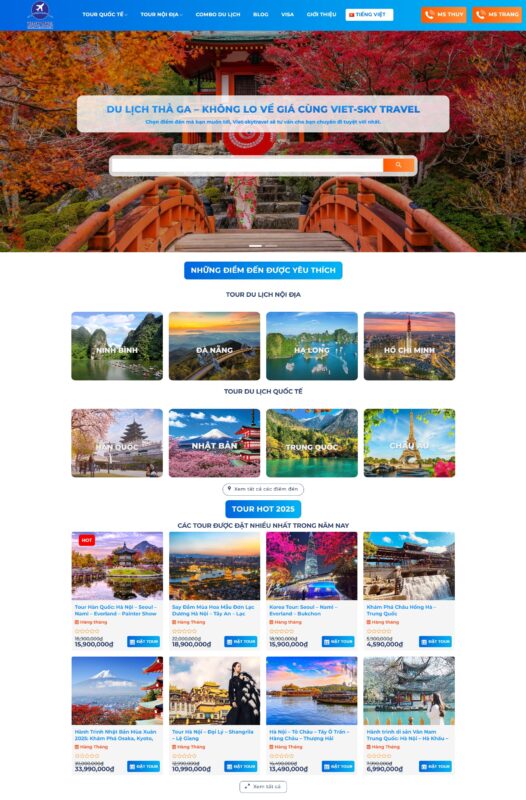 Top mẫu website du lịch đẹp và độc đáo
