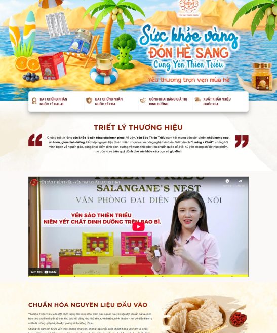 Thiết kế giao diện website bán yến sào