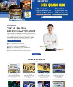 Giao diện website thiết kế, thi công biển hiệu quảng cáo