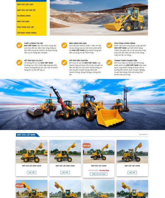 Thiết kế website mua bán máy xúc lật