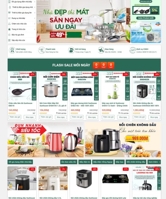 Mẫu giao diện website đồ gia dụng đẹp mắt, hiện đại