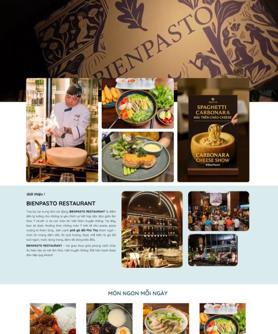 Thiết kế website nhà hàng, ẩm thực