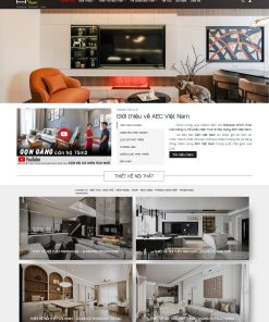 Mẫu giao diện web thiết kế, thi công nội thất