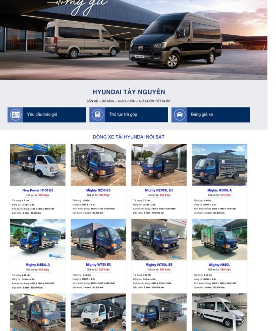 Thiết kế website bán xe ô tô Hyundai